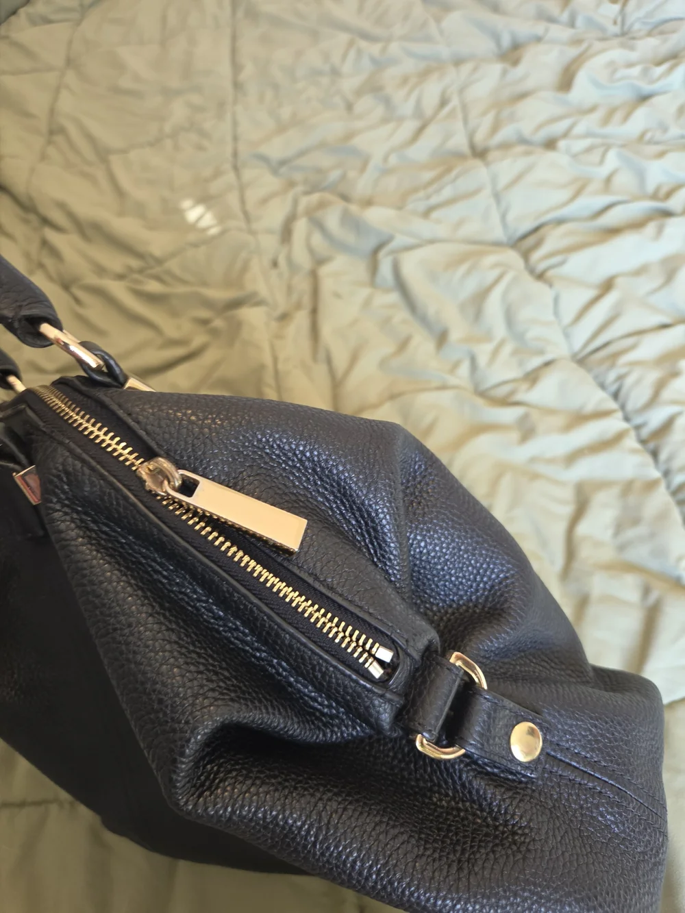 SALE.  Michael Kors Black Leather Tote Handbag with Tassel - Designer Style
